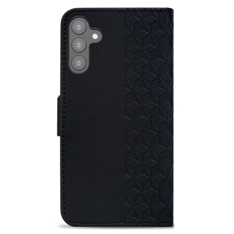 For Samsung Galaxy S23 FE Case Rhombus Imprinted Business Leather Wallet Phone Cover