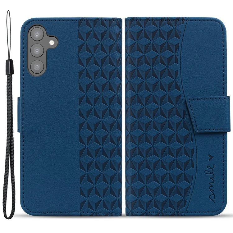 For Samsung Galaxy S23 FE Case Rhombus Imprinted Business Leather Wallet Phone Cover
