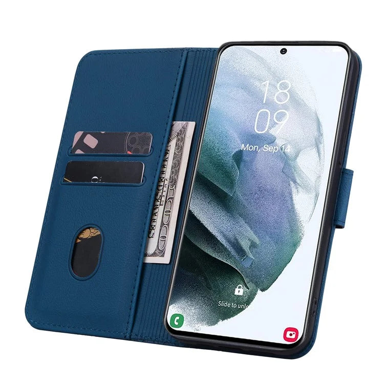 For Samsung Galaxy S23 FE Case Rhombus Imprinted Business Leather Wallet Phone Cover