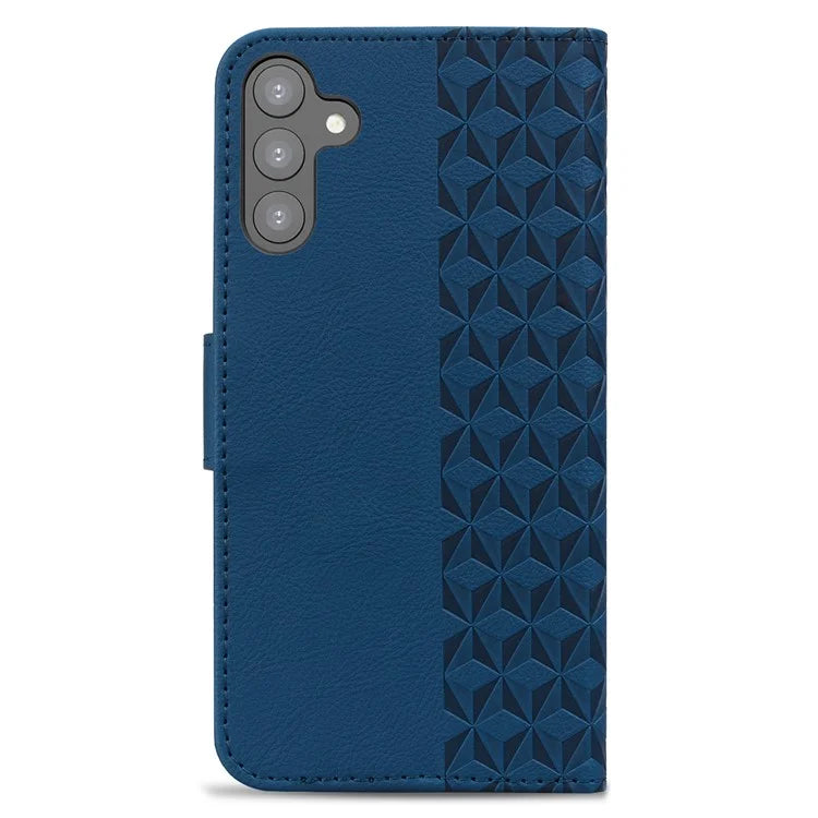 For Samsung Galaxy S23 FE Case Rhombus Imprinted Business Leather Wallet Phone Cover