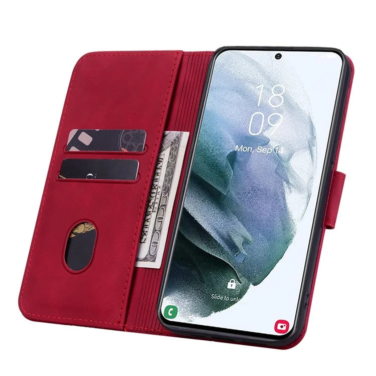 For Samsung Galaxy S23 FE Case Rhombus Imprinted Business Leather Wallet Phone Cover