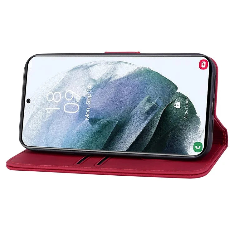 For Samsung Galaxy S23 FE Case Rhombus Imprinted Business Leather Wallet Phone Cover
