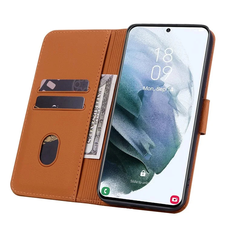 For Samsung Galaxy S23 FE Case Rhombus Imprinted Business Leather Wallet Phone Cover