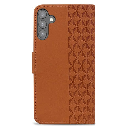 For Samsung Galaxy S23 FE Case Rhombus Imprinted Business Leather Wallet Phone Cover