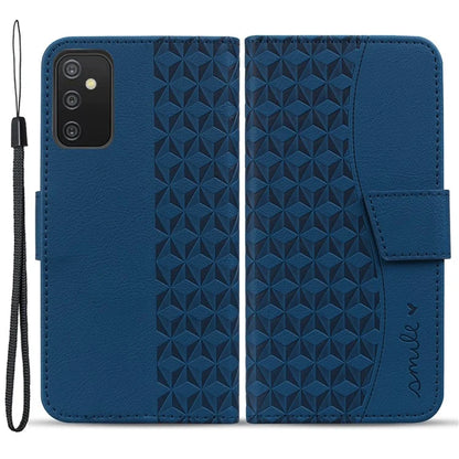 For Samsung Galaxy A54 5G Case Rhombus Imprinted Anti-drop PU Leather Smartphone Cover