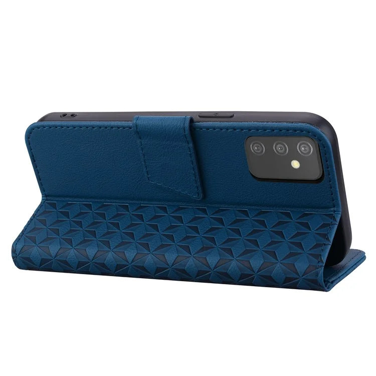 For Samsung Galaxy A54 5G Case Rhombus Imprinted Anti-drop PU Leather Smartphone Cover