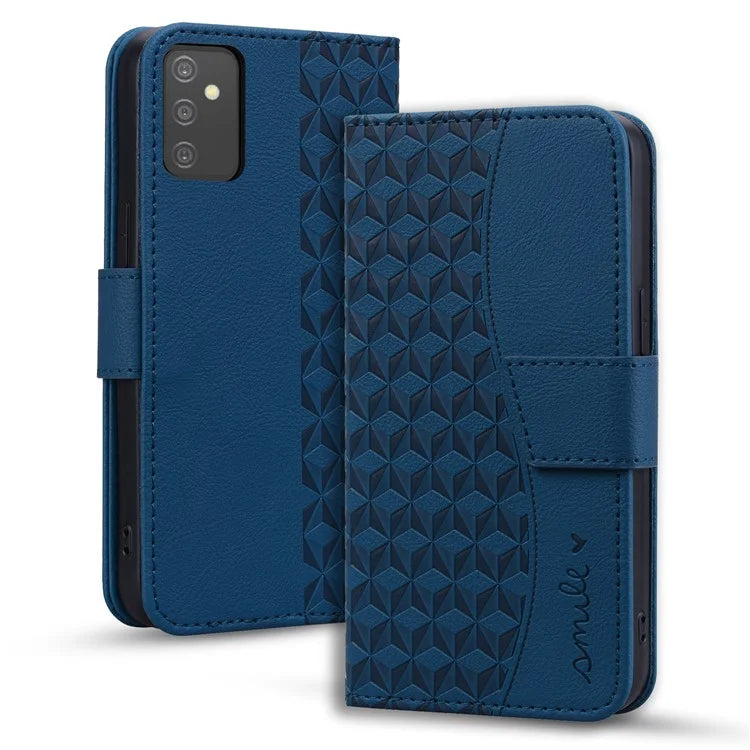 For Samsung Galaxy A54 5G Case Rhombus Imprinted Anti-drop PU Leather Smartphone Cover