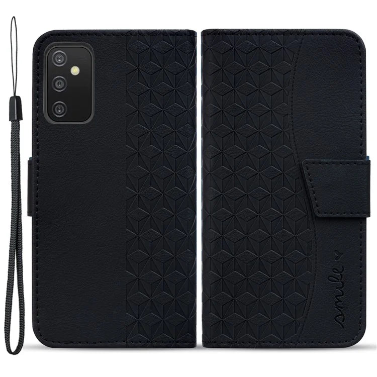 For Samsung Galaxy A54 5G Case Rhombus Imprinted Anti-drop PU Leather Smartphone Cover