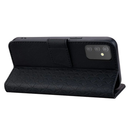 For Samsung Galaxy A54 5G Case Rhombus Imprinted Anti-drop PU Leather Smartphone Cover
