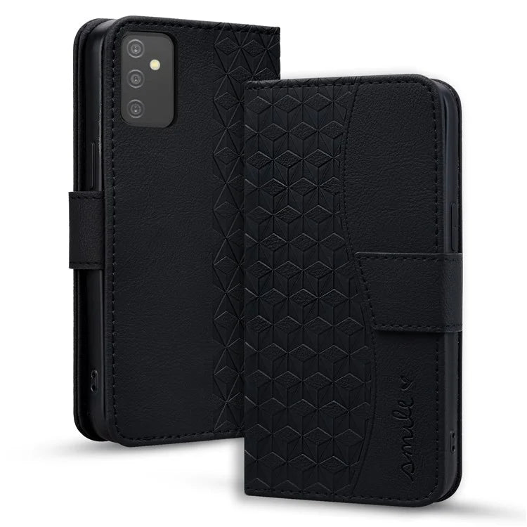 For Samsung Galaxy A54 5G Case Rhombus Imprinted Anti-drop PU Leather Smartphone Cover