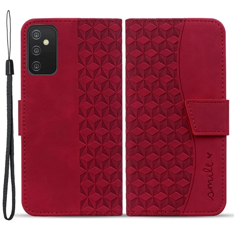 For Samsung Galaxy A54 5G Case Rhombus Imprinted Anti-drop PU Leather Smartphone Cover