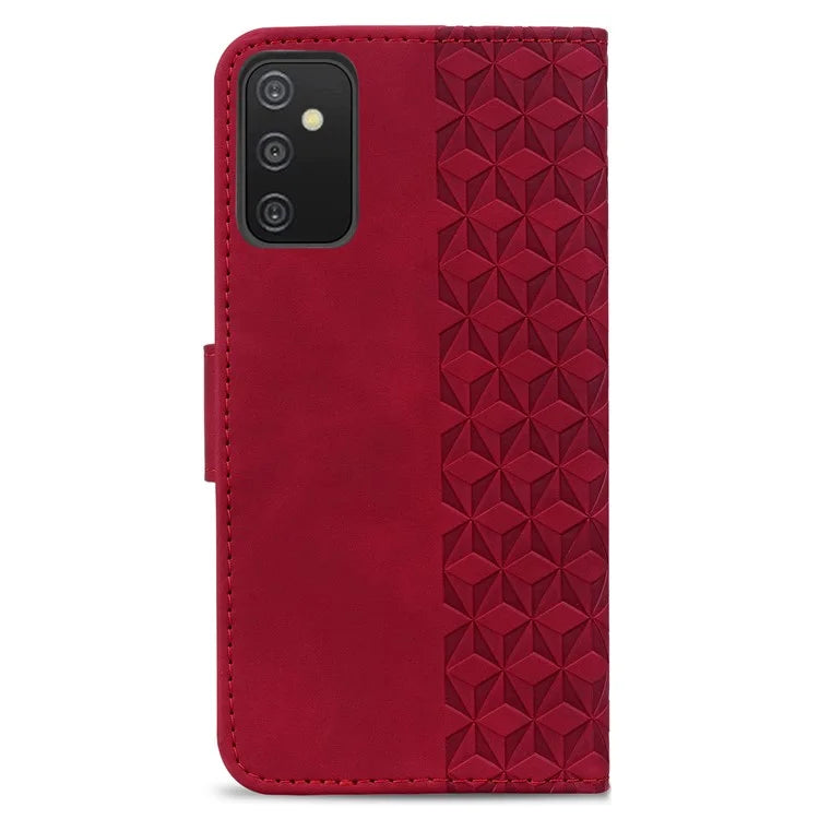 For Samsung Galaxy A54 5G Case Rhombus Imprinted Anti-drop PU Leather Smartphone Cover