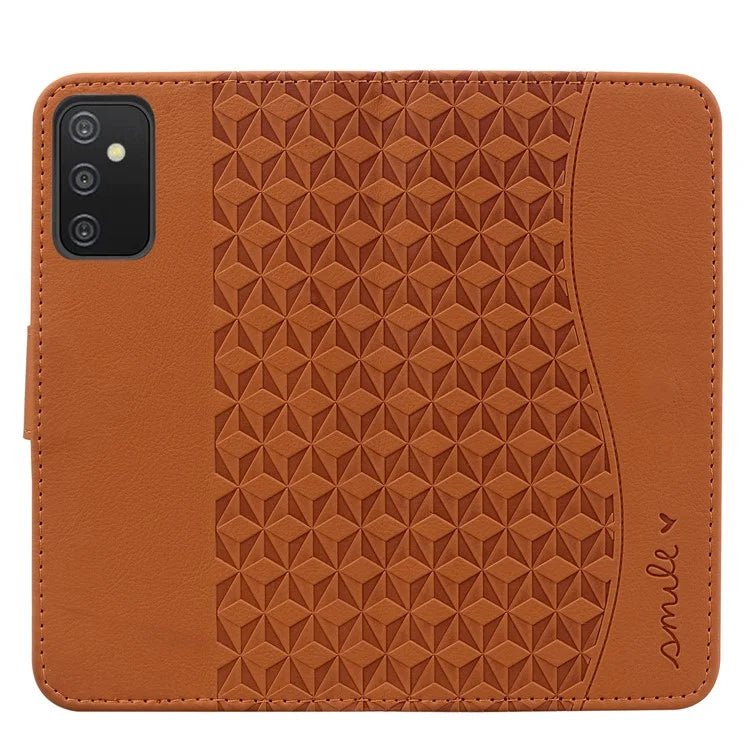 For Samsung Galaxy A54 5G Case Rhombus Imprinted Anti-drop PU Leather Smartphone Cover