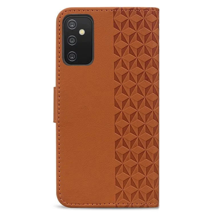 For Samsung Galaxy A54 5G Case Rhombus Imprinted Anti-drop PU Leather Smartphone Cover