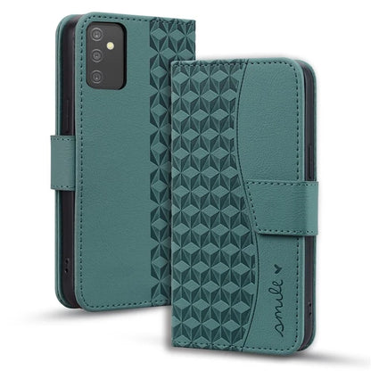 For Samsung Galaxy A54 5G Case Rhombus Imprinted Anti-drop PU Leather Smartphone Cover