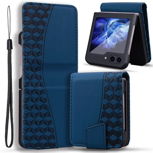 For Samsung Galaxy Z Flip5 5G Case Imprinted PU Leather+PC Phone Cover