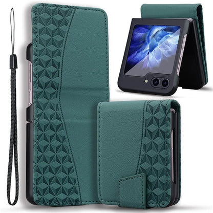 For Samsung Galaxy Z Flip5 5G Case Imprinted PU Leather+PC Phone Cover
