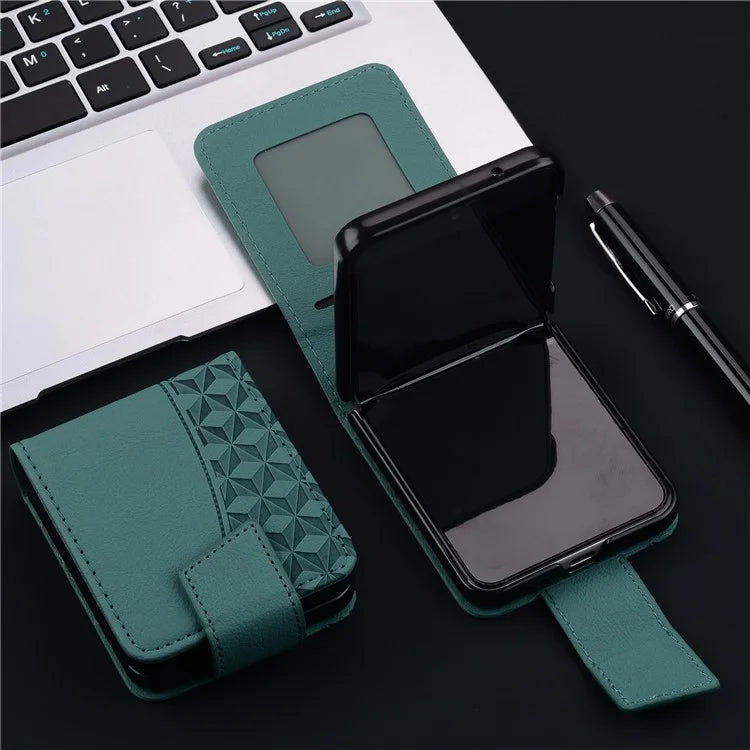 For Samsung Galaxy Z Flip5 5G Case Imprinted PU Leather+PC Phone Cover