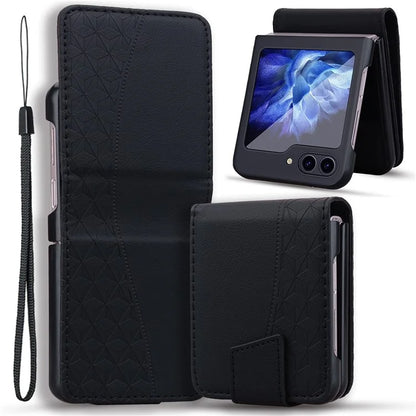 For Samsung Galaxy Z Flip5 5G Case Imprinted PU Leather+PC Phone Cover