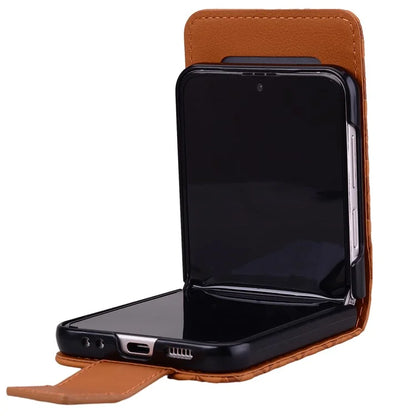For Samsung Galaxy Z Flip5 5G Case Imprinted PU Leather+PC Phone Cover