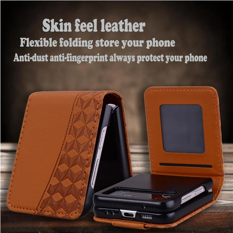 For Samsung Galaxy Z Flip5 5G Case Imprinted PU Leather+PC Phone Cover