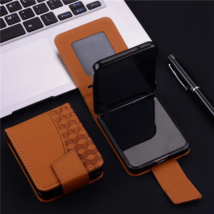 For Samsung Galaxy Z Flip5 5G Case Imprinted PU Leather+PC Phone Cover