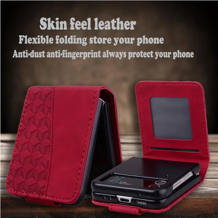 For Samsung Galaxy Z Flip5 5G Case Imprinted PU Leather+PC Phone Cover
