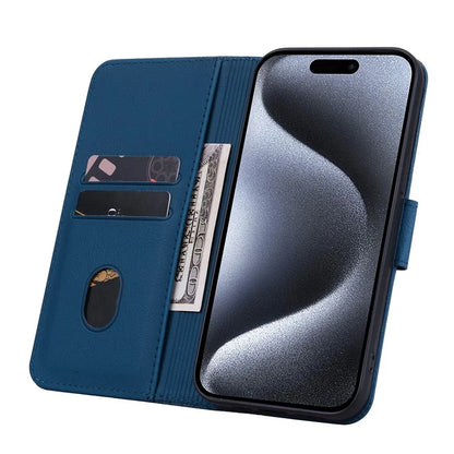 For iPhone 15 Pro Max Case PU Leather Wallet Imprinted Phone Stand Cover