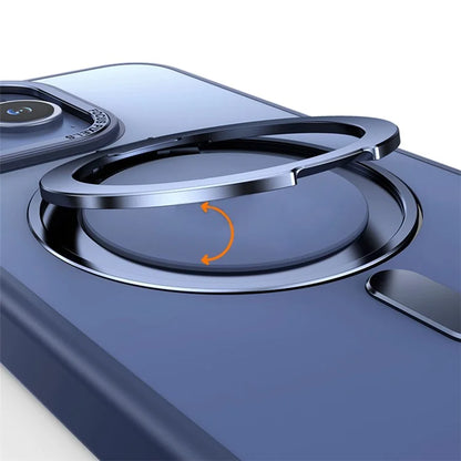 For iPhone 15 Pro Case Matte TPU+PC Ring Kickstand Phone Cover Compatible with MagSafe