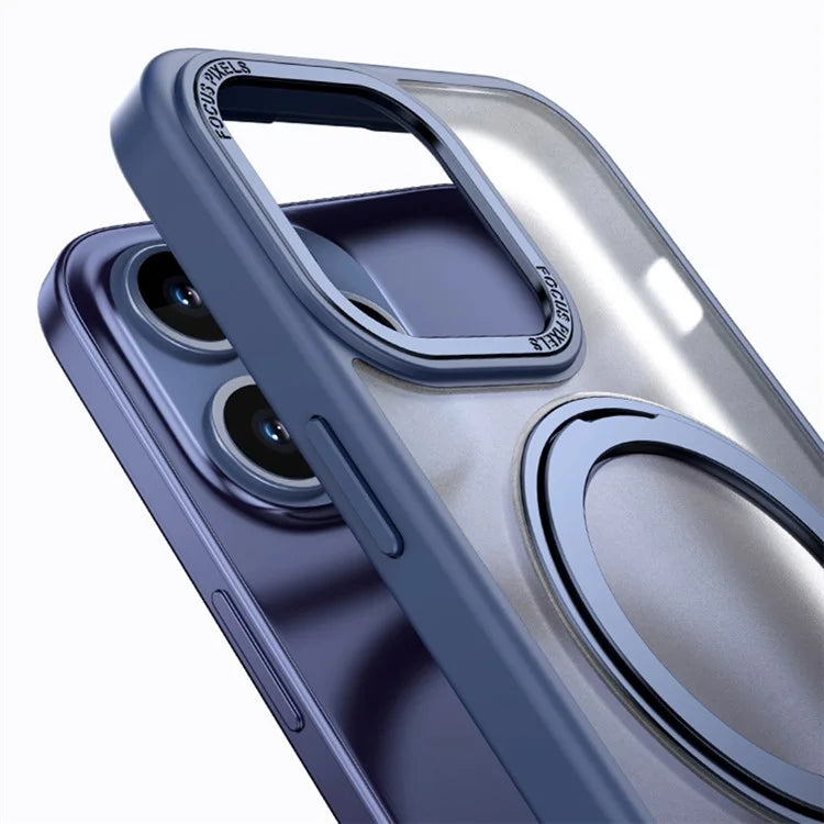 For iPhone 15 Pro Case Matte TPU+PC Ring Kickstand Phone Cover Compatible with MagSafe