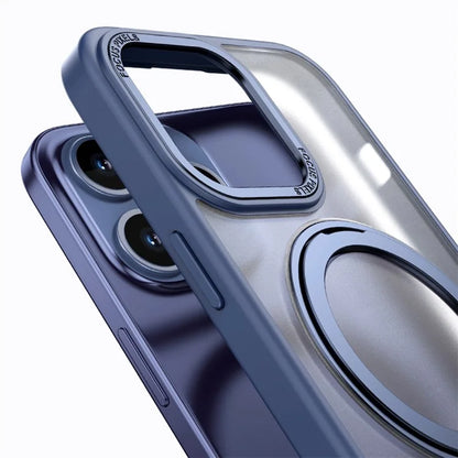 For iPhone 15 Pro Case Matte TPU+PC Ring Kickstand Phone Cover Compatible with MagSafe