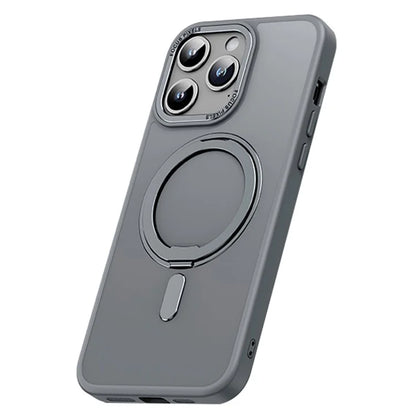 For iPhone 15 Pro Case Matte TPU+PC Ring Kickstand Phone Cover Compatible with MagSafe