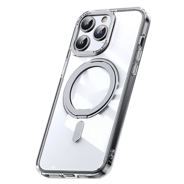 For iPhone 15 Pro Case Matte TPU+PC Ring Kickstand Phone Cover Compatible with MagSafe