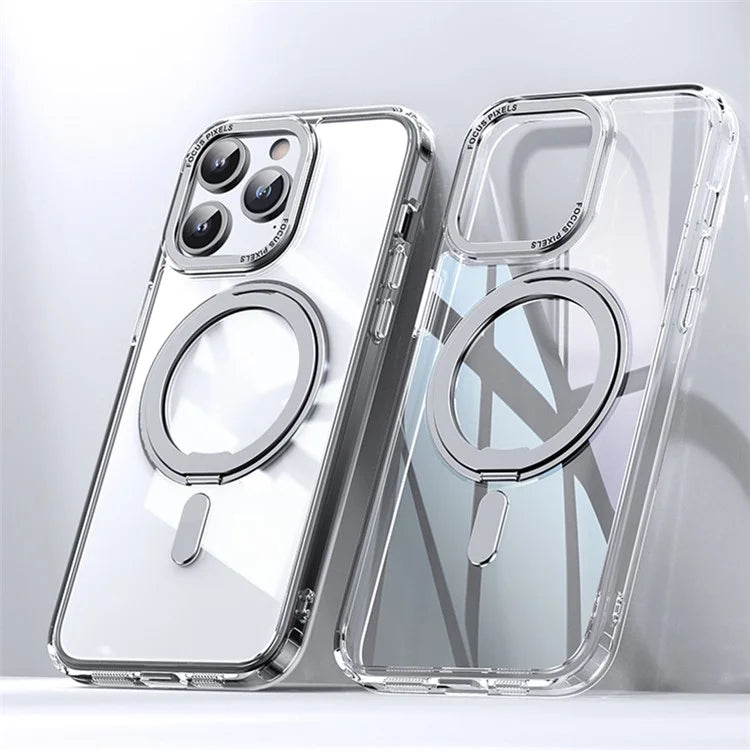 For iPhone 15 Pro Case Matte TPU+PC Ring Kickstand Phone Cover Compatible with MagSafe
