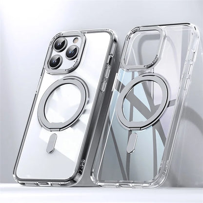 For iPhone 15 Pro Case Matte TPU+PC Ring Kickstand Phone Cover Compatible with MagSafe