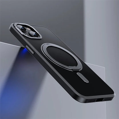 For iPhone 15 Plus Case Compatible with MagSafe TPU+PC Phone Back Cover with Rotary Kickstand