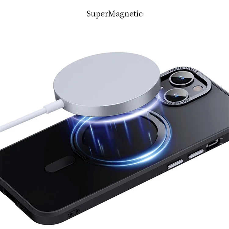For iPhone 15 Plus Case Compatible with MagSafe TPU+PC Phone Back Cover with Rotary Kickstand
