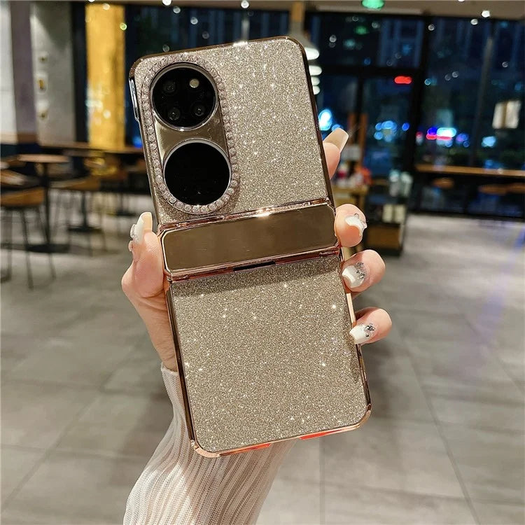 Hard PC Phone Cover for Huawei P50 Pocket Case Glitter Decor Protective Phone Shell