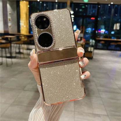 Hard PC Phone Cover for Huawei P50 Pocket Case Glitter Decor Protective Phone Shell