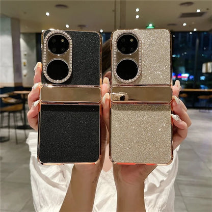 Hard PC Phone Cover for Huawei P50 Pocket Case Glitter Decor Protective Phone Shell
