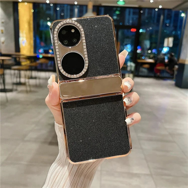 Hard PC Phone Cover for Huawei P50 Pocket Case Glitter Decor Protective Phone Shell