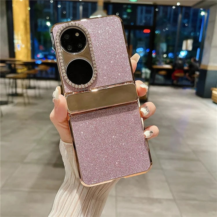 Hard PC Phone Cover for Huawei P50 Pocket Case Glitter Decor Protective Phone Shell