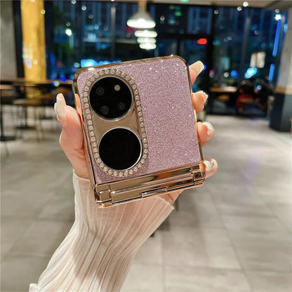 Hard PC Phone Cover for Huawei P50 Pocket Case Glitter Decor Protective Phone Shell