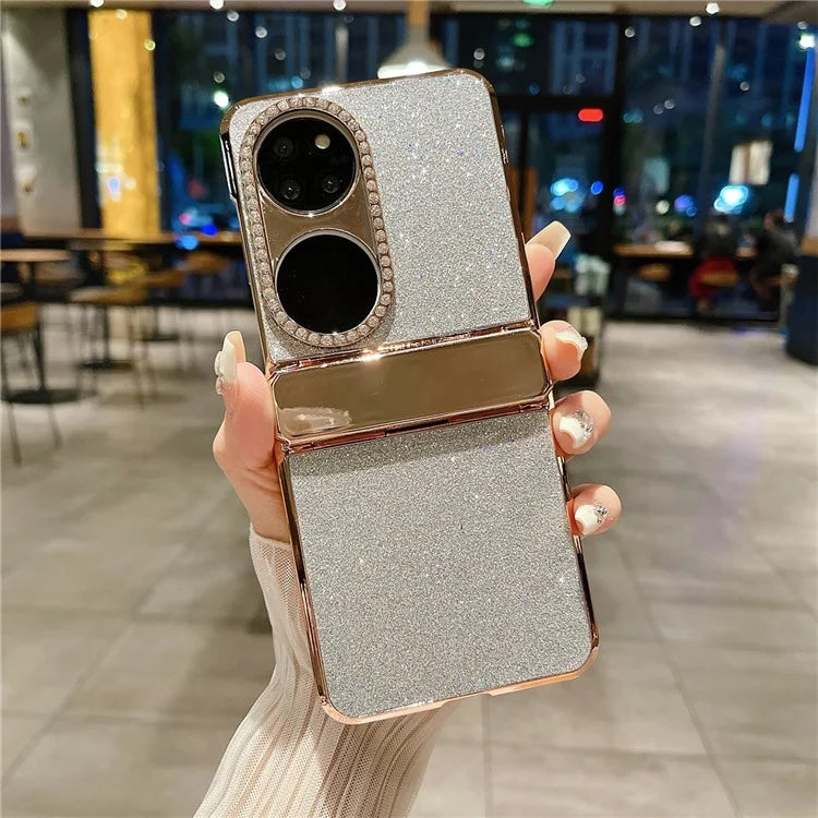 Hard PC Phone Cover for Huawei P50 Pocket Case Glitter Decor Protective Phone Shell
