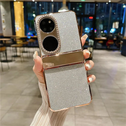 Hard PC Phone Cover for Huawei P50 Pocket Case Glitter Decor Protective Phone Shell