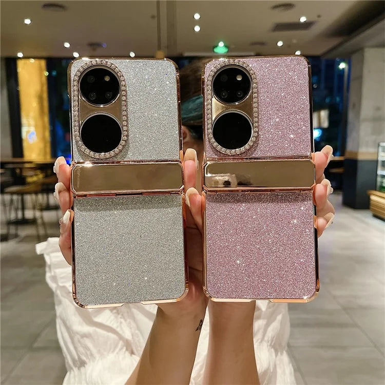 Hard PC Phone Cover for Huawei P50 Pocket Case Glitter Decor Protective Phone Shell