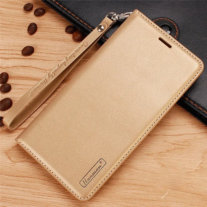 HANMAN Minuo Series For Samsung Galaxy A25 5G (Global) (161.0 x 76.5 x 8.3mm) Leather Case Mobile Phone Wallet Cover