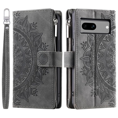 For Google Pixel 8a Case Wallet Imprinted PU Leather Phone Cover with Strap