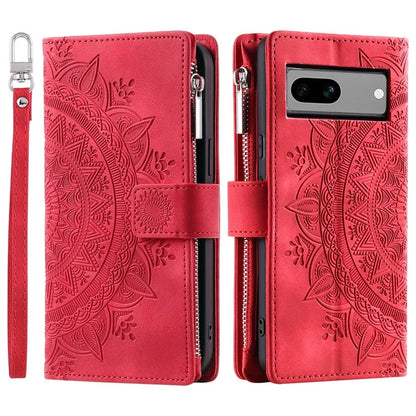 For Google Pixel 8a Case Wallet Imprinted PU Leather Phone Cover with Strap