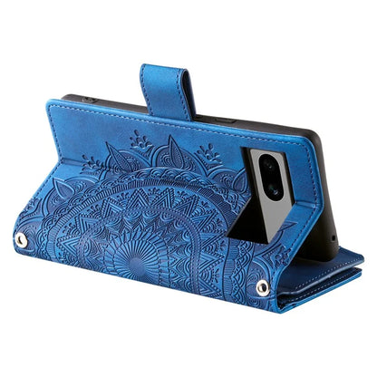 For Google Pixel 8a Case Wallet Imprinted PU Leather Phone Cover with Strap